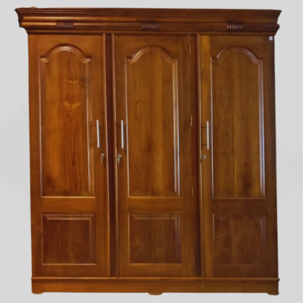 Teak Mat Almirah-3 Door kerten Bar Panel - Image 2
