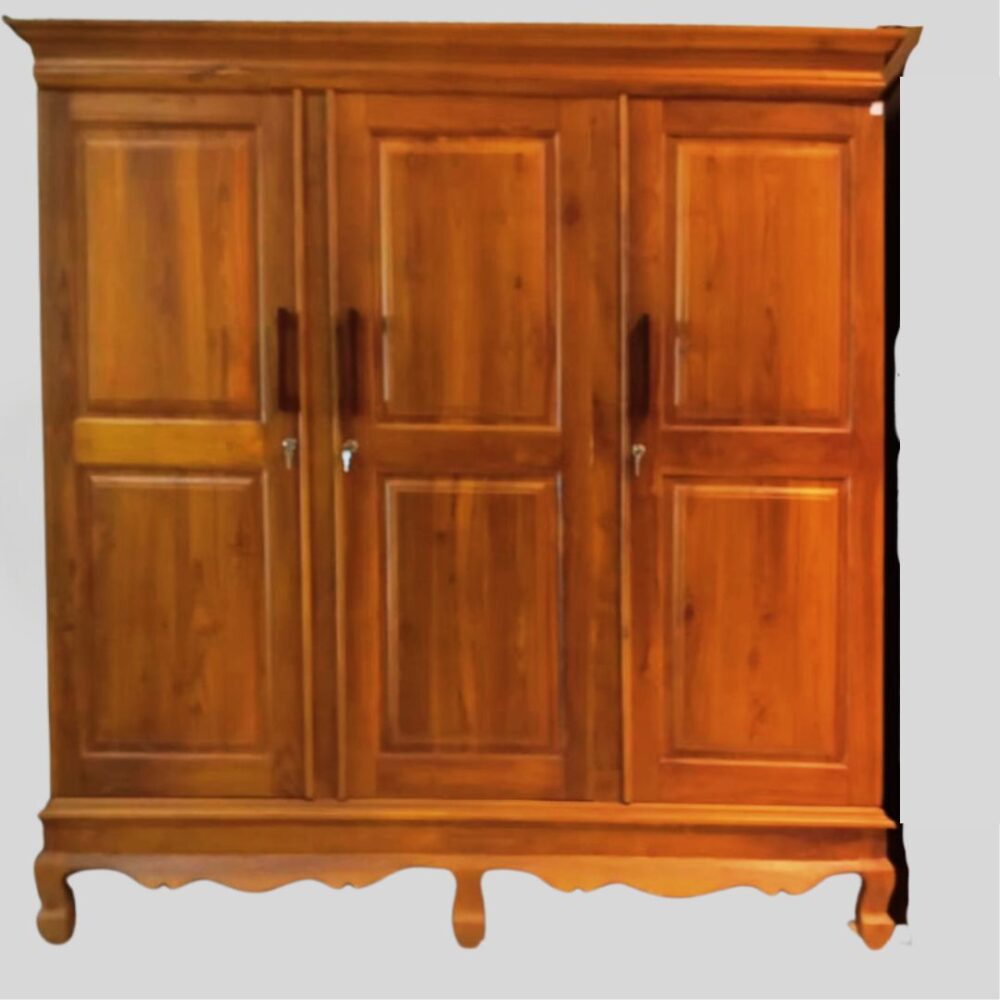 Teak Mat Almirah-3 Door Panel Kakul Kappa - Image 2