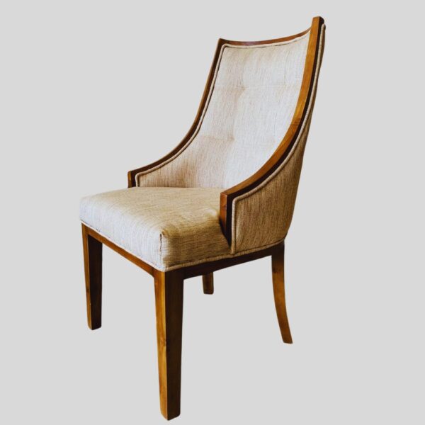 Teak Matt Finish Cushion Dinning Chair