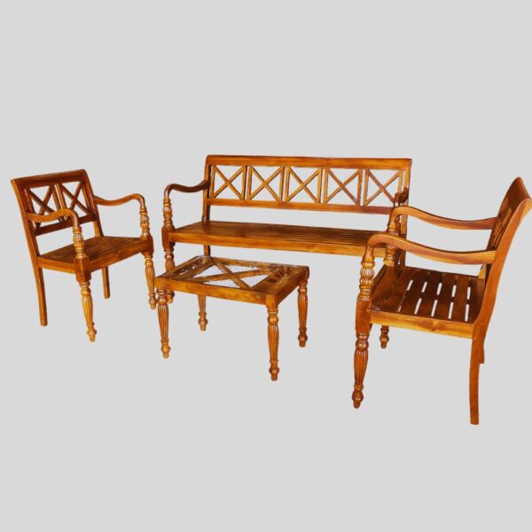 Teak Matt Finish Verandha Wooden Set