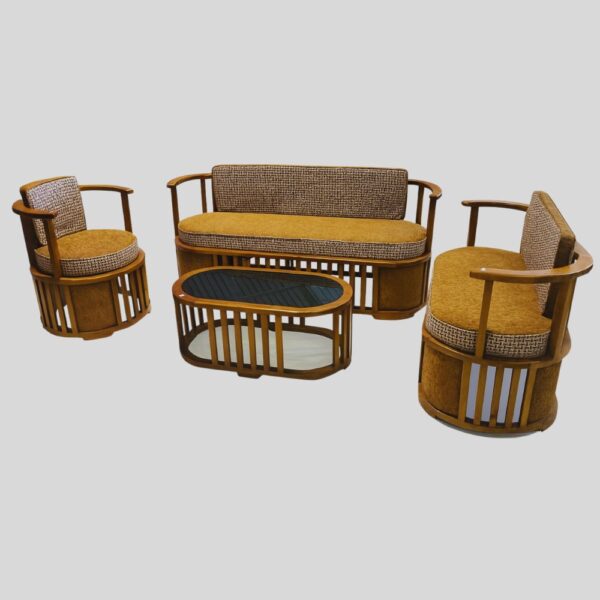 Teak Matt Finish Wooden Sofa