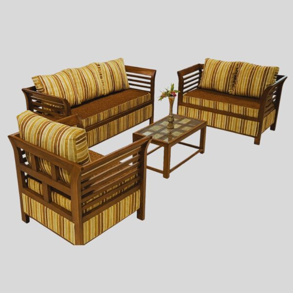 Teak Matt finish Wooden Sofa