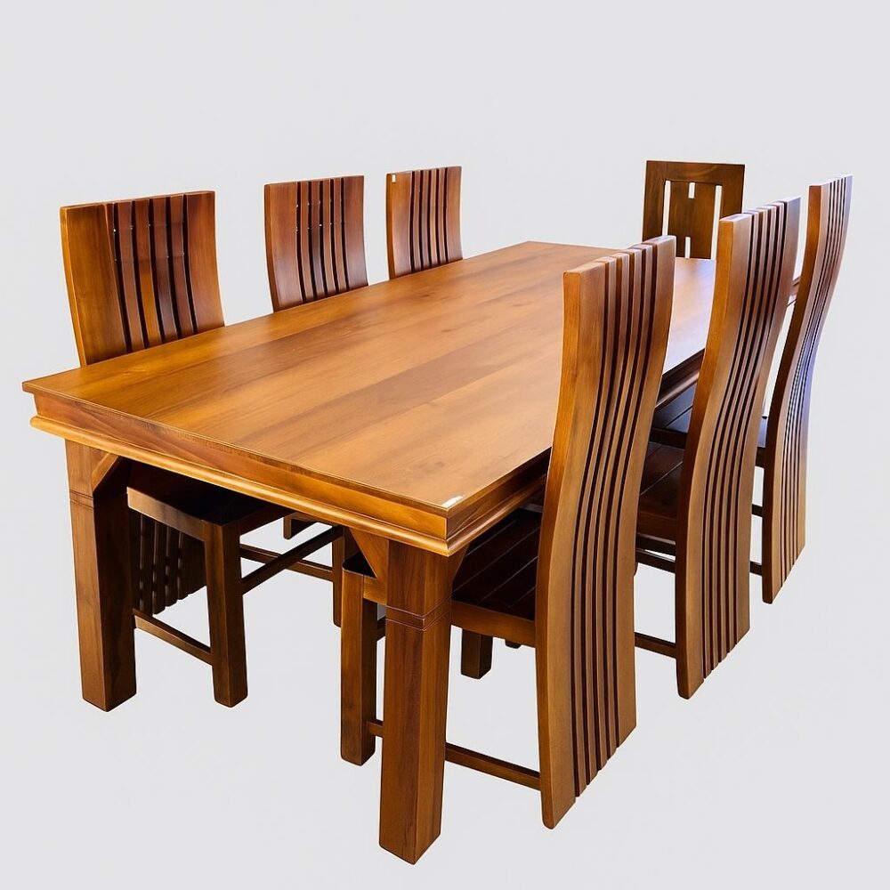 Teak Matt Finish Dinning Set - Image 3