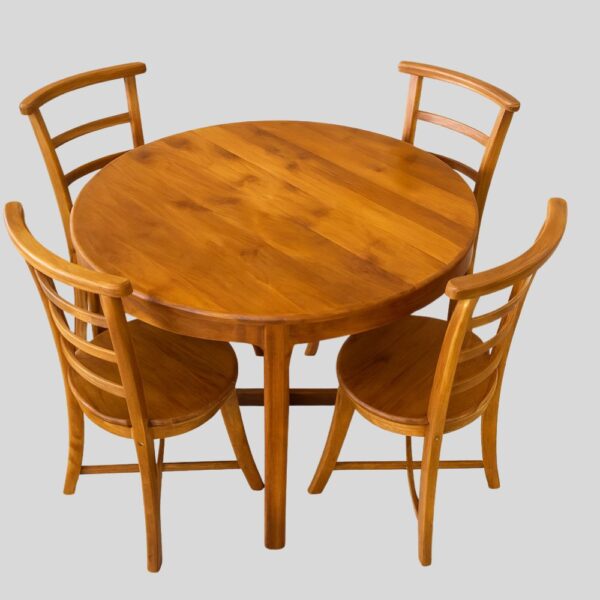 Teak Matt Finish Round Design Restuarant set