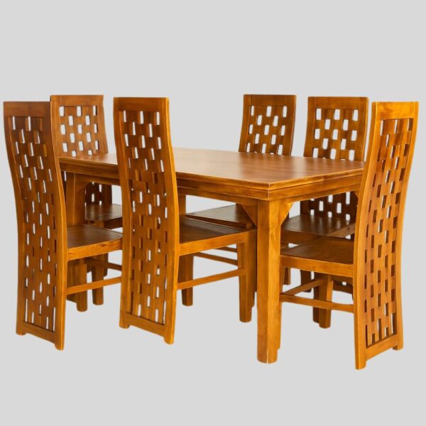 Teak Matt Finish Dinning Sets  (5X3 SIZE TABLE & 06 CHAIRS)