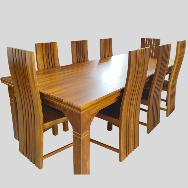 Teak Matt Finish Dinning Sets (4X8 SIZE TABLE & 08 CHAIRS)