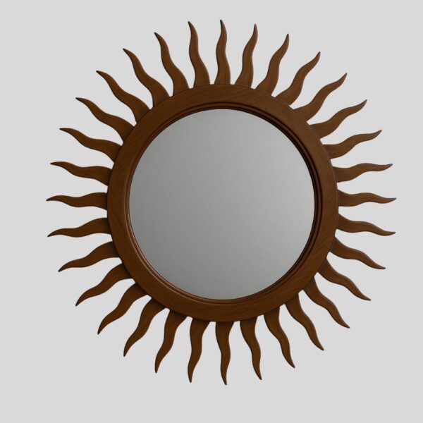 Teak Matt Finish Wall Mirror