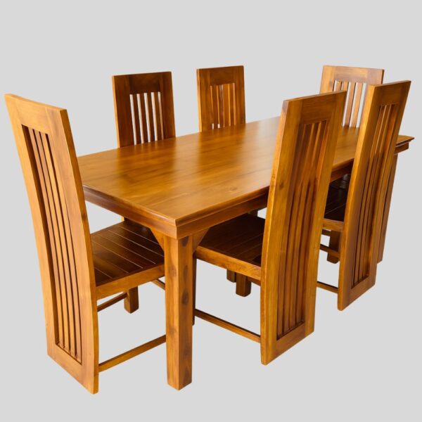 Teak Matt Finish Dinning Sets (5X3 SIZE TABLE & 06 CHAIRS)