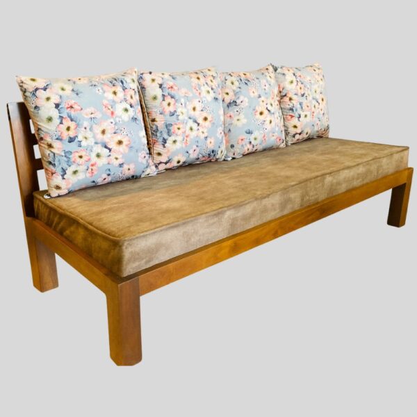 Teak Matt Finish Diwan Sofa