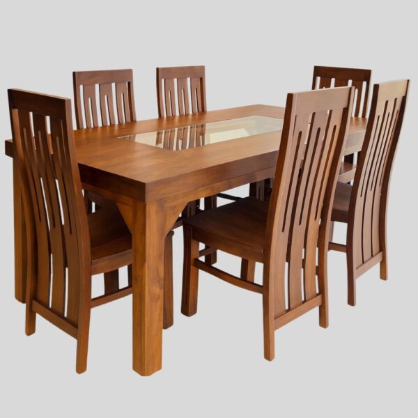 Teak Matt Finish Dinning Sets  (3.5X7 SIZE TABLE & 06 CHAIRS)