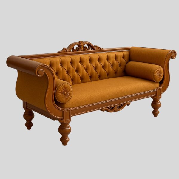 Teak Matt finish Diwan Sofa (Kawichchiya)