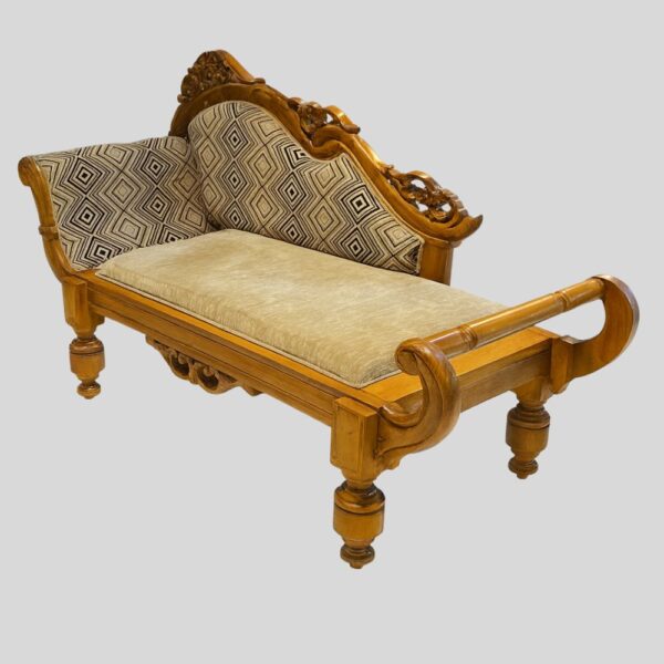 Teak Matt Finish Diwan Sofa (Kawichchi)