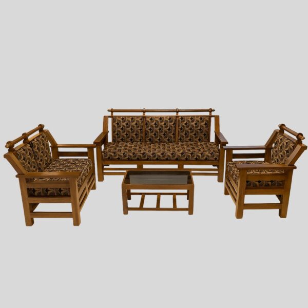 Teak Matt Finish Wooden Sofa