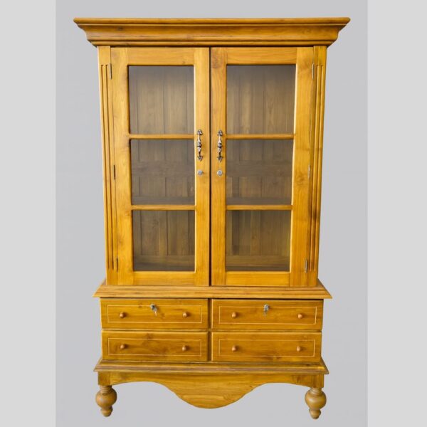 Teak Matt Finish Showroom Cupboard