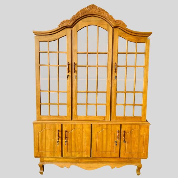 Teak Matt Finish Showroom Cupboard